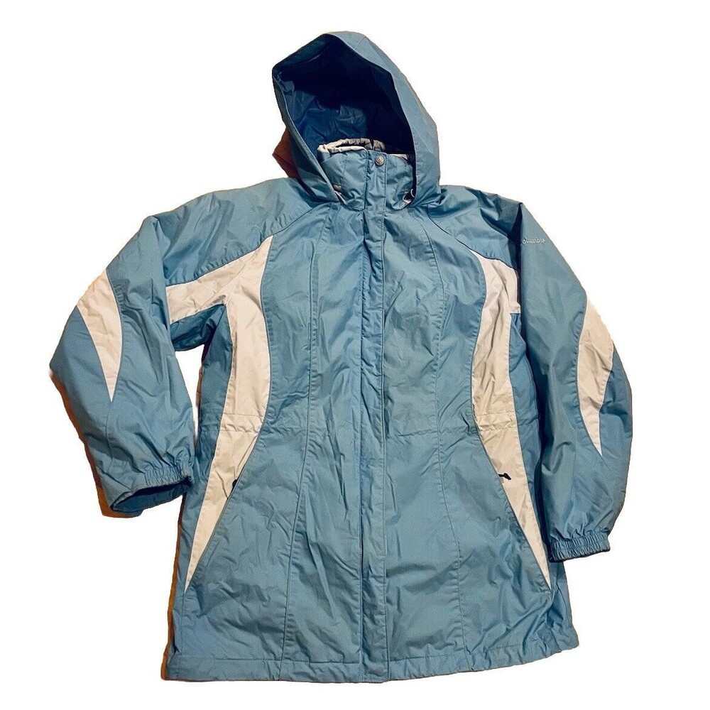 COLUMBIA Light Blue Waterproof Winter Rain Snow Parka Hood 3in1 Jacket Women Med